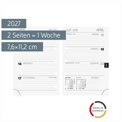 Wochen-Ersatzkalendarium Mod. 723 2027 | 7,6×11,2 cm