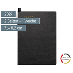 Taschenkalender Mod. 723 2027 | A7, Kunstleder, schwarz