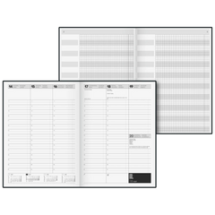 Buchkalender Premium TimeCenter Mod. 724 2027 | A4, Kunststoff, schwarz