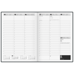 Buchkalender Premium TimeCenter Mod. 724 2027 | A4, Kunststoff, schwarz