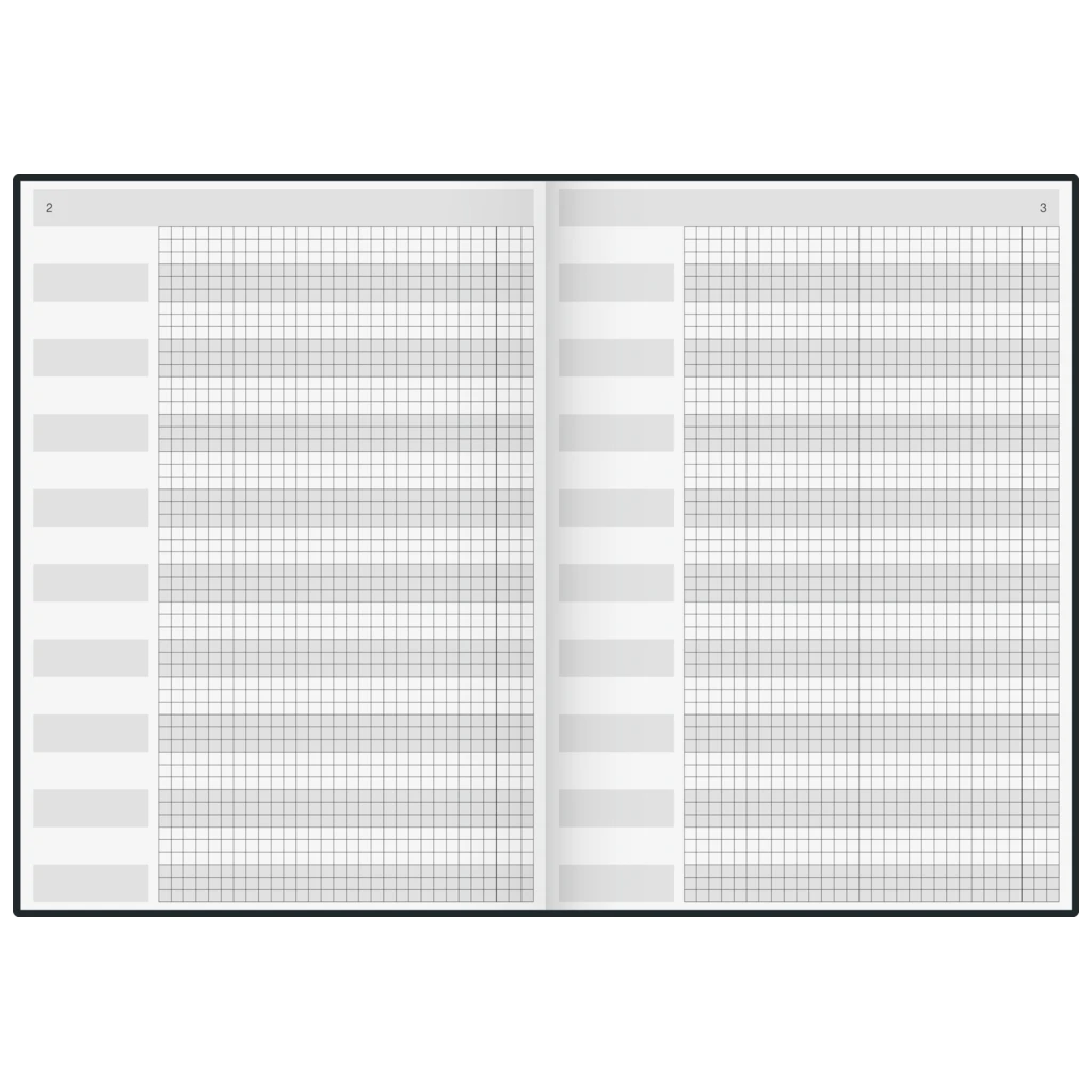Buchkalender Premium TimeCenter Mod. 724 2027 | A4, Kunststoff, schwarz
