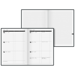 Buchkalender TimeCenter Mod. 725 2027 | A5, Kunststoff, schwarz