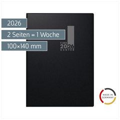 Taschenkalender TimeCenter Mod. 728 2026 | A6, Kunststoff, schwarz