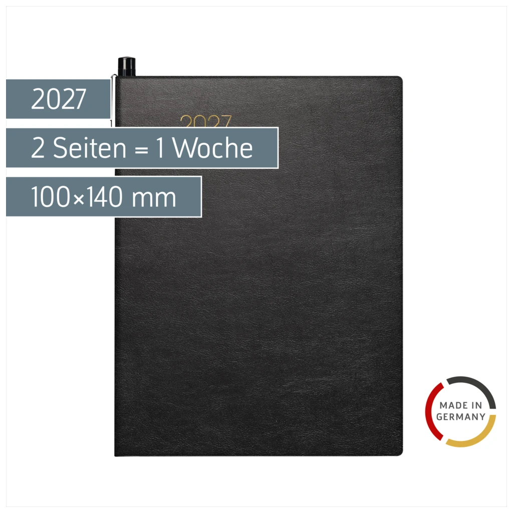 Taschenkalender Mod. 731 2027 | A6, Kunstleder, schwarz