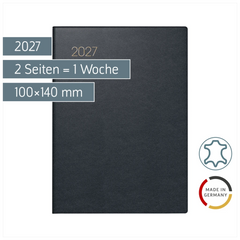 Taschenkalender Mod. 731 2027 | A6, Leder, schwarz