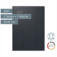 Taschenkalender Mod. 731 2027 | A6, Leder, schwarz