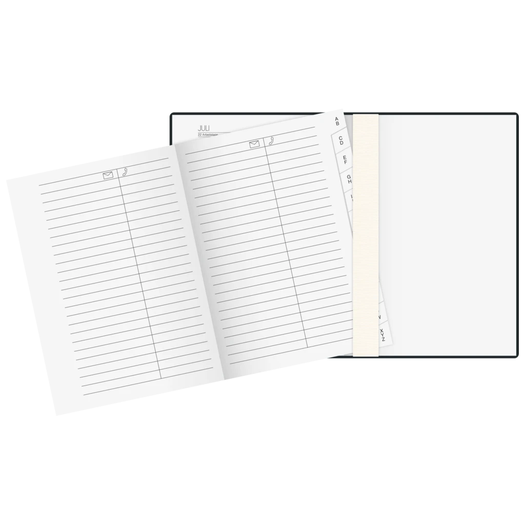 Taschenkalender Mod. 731 2027 | A6, Leder, schwarz