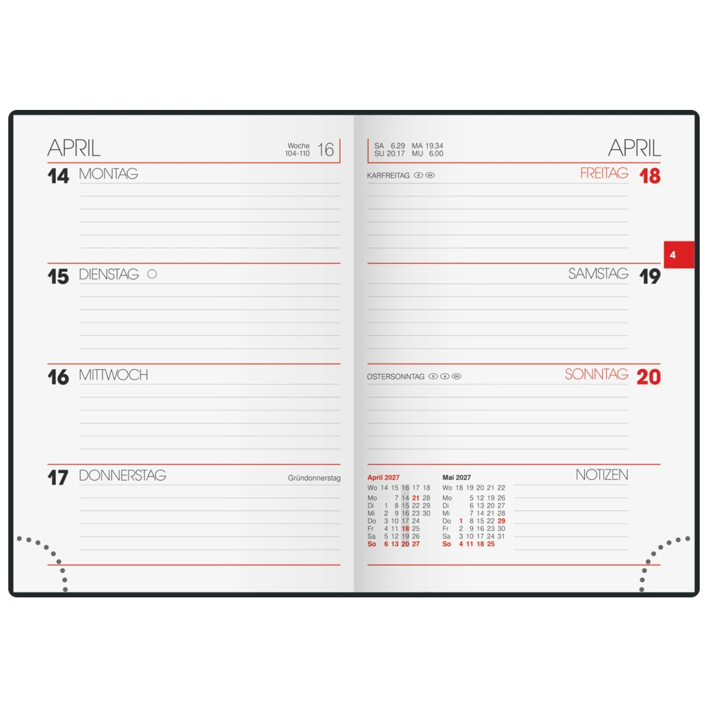 Taschenkalender Mod. 731 2027 | A6, Kunstleder, braun