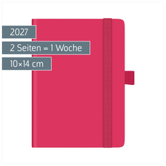 Taschenkalender Kompagnon Mod. 732 66 2027 | A6, Kunststoff, pink