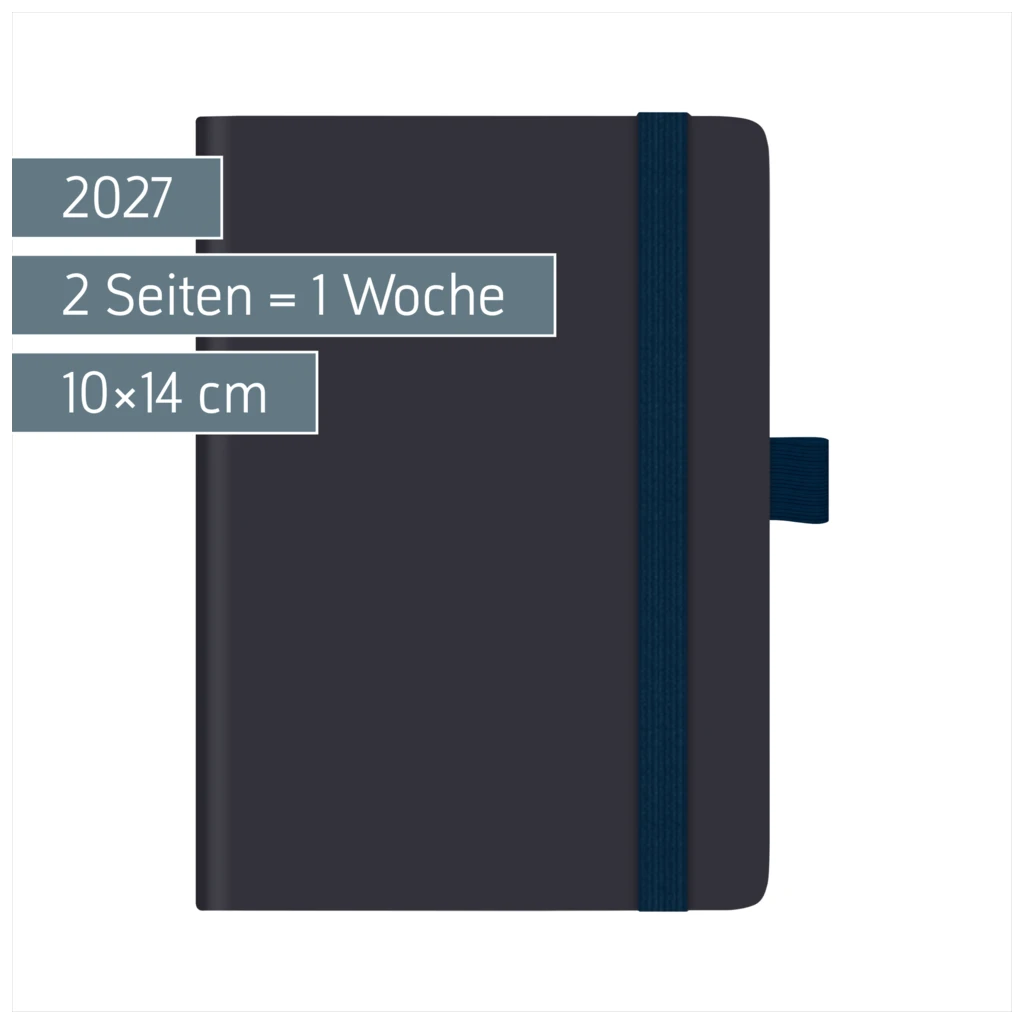 Taschenkalender Kompagnon Mod. 732 66 2027 | A6, Kunststoff, dunkelblau