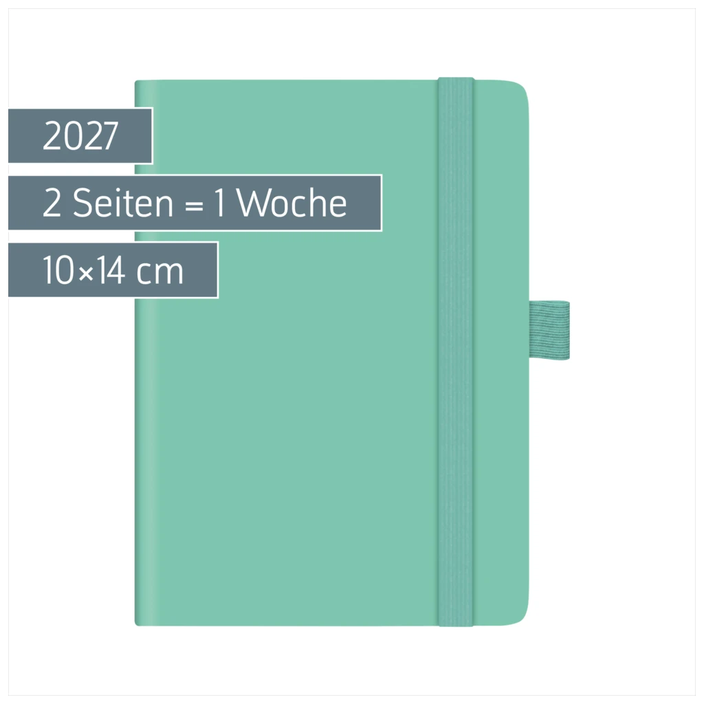 Taschenkalender Kompagnon Mod. 732 66 2027 | A6, Kunststoff, hellgrün