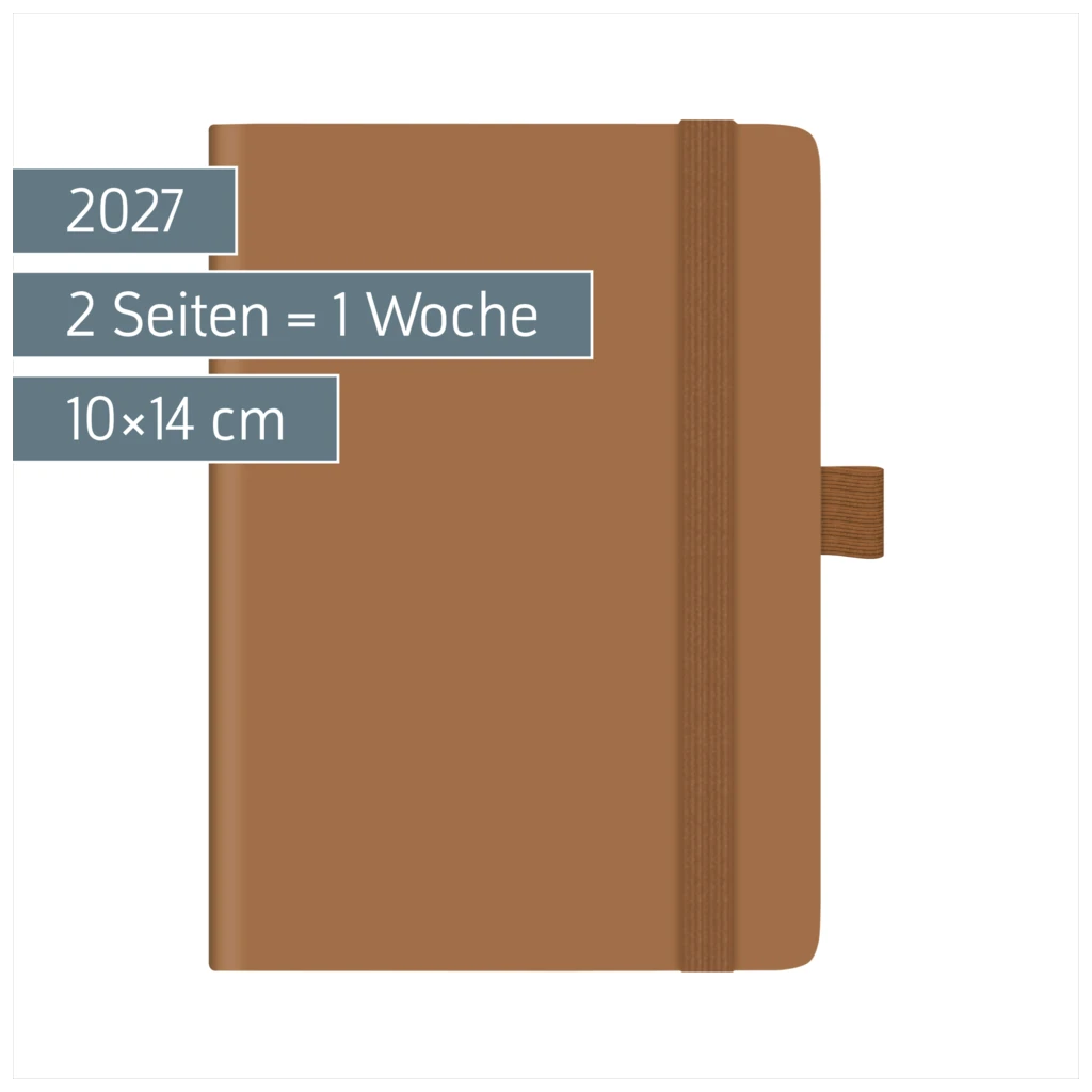 Taschenkalender Kompagnon Mod. 732 66 2027 | A6, Kunststoff, braun