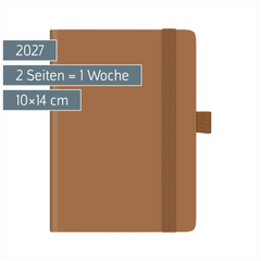 Taschenkalender Kompagnon Mod. 732 66 2027 | A6, Kunststoff, braun