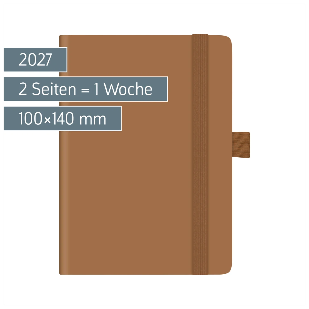Taschenkalender Kompagnon Mod. 732 66 2027 | A6, Kunststoff, braun