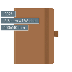 Taschenkalender Kompagnon Mod. 732 66 2027 | A6, Kunststoff, braun