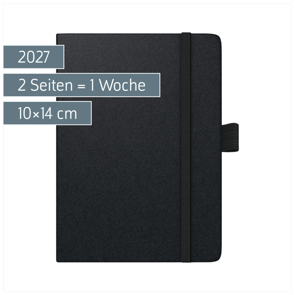 Taschenkalender Kompagnon Mod. 732 66 2027 | A6, Kunststoff, schwarz