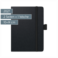 Taschenkalender Kompagnon Mod. 732 66 2027 | A6, Kunststoff, schwarz