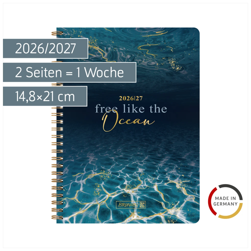 Schülerkalender Style 2026/2027 „Ocean“ | A5, Kunststoff