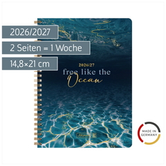 Schülerkalender Style 2026/2027 „Ocean“ | A5, Kunststoff