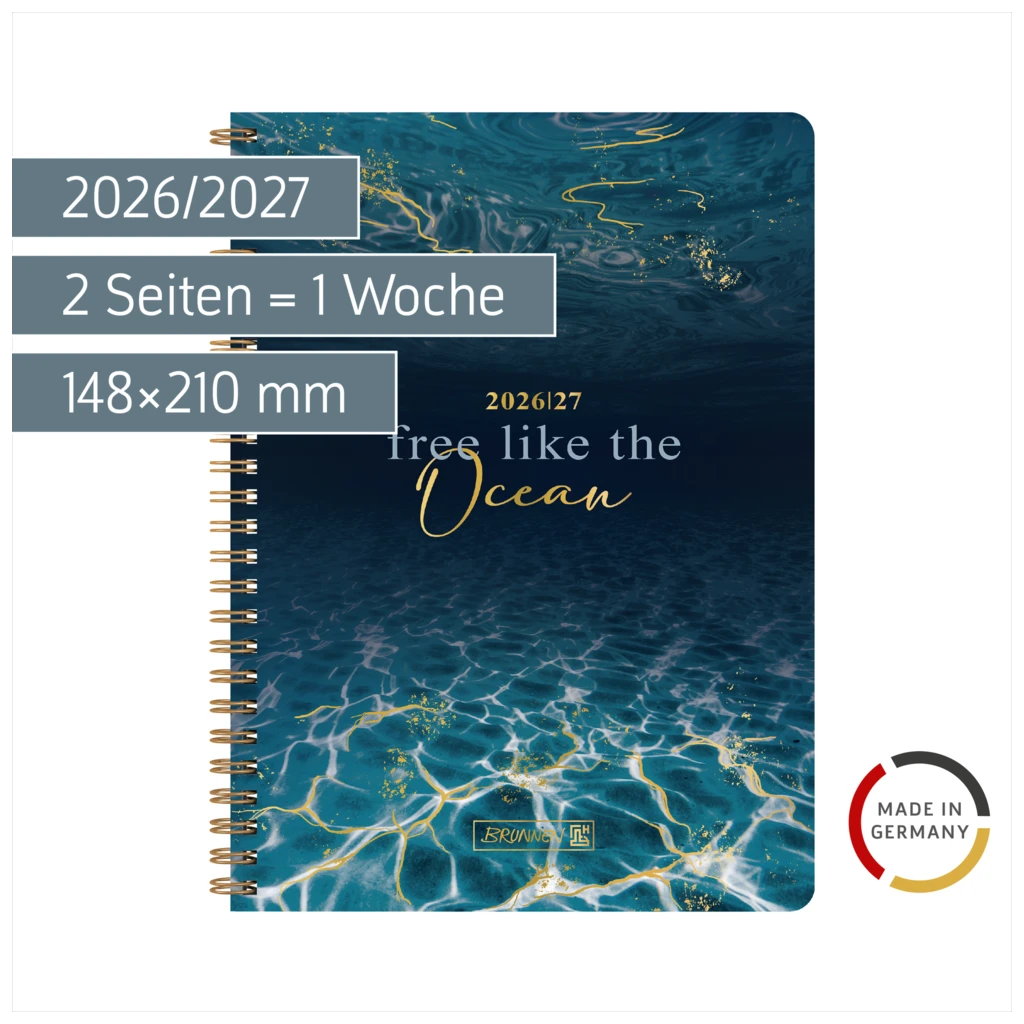 Schülerkalender Style 2026/2027 „Ocean“ | A5, Kunststoff
