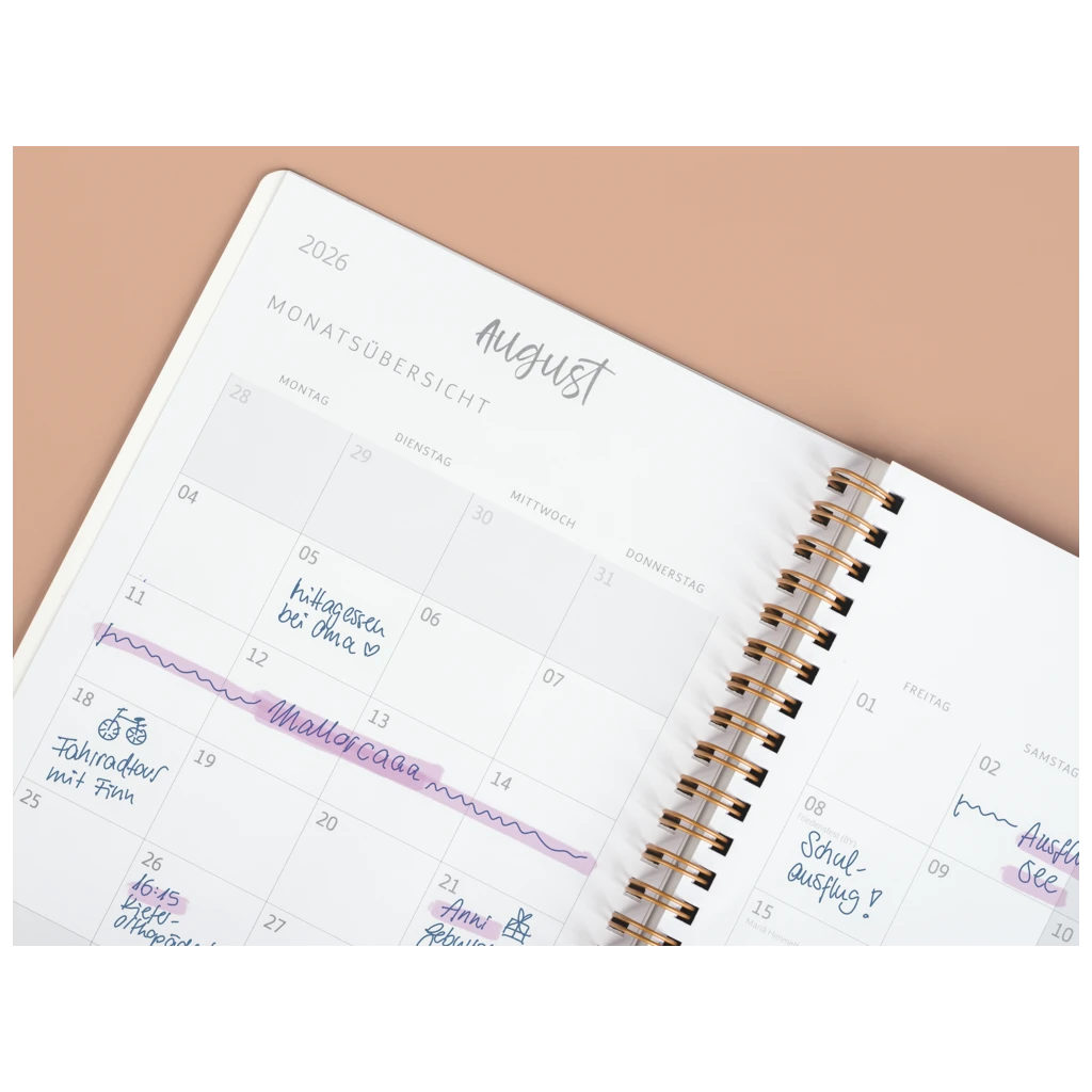 Schülerkalender Style 2026/2027 „Pastel Marble“ | A5, Kunststoff