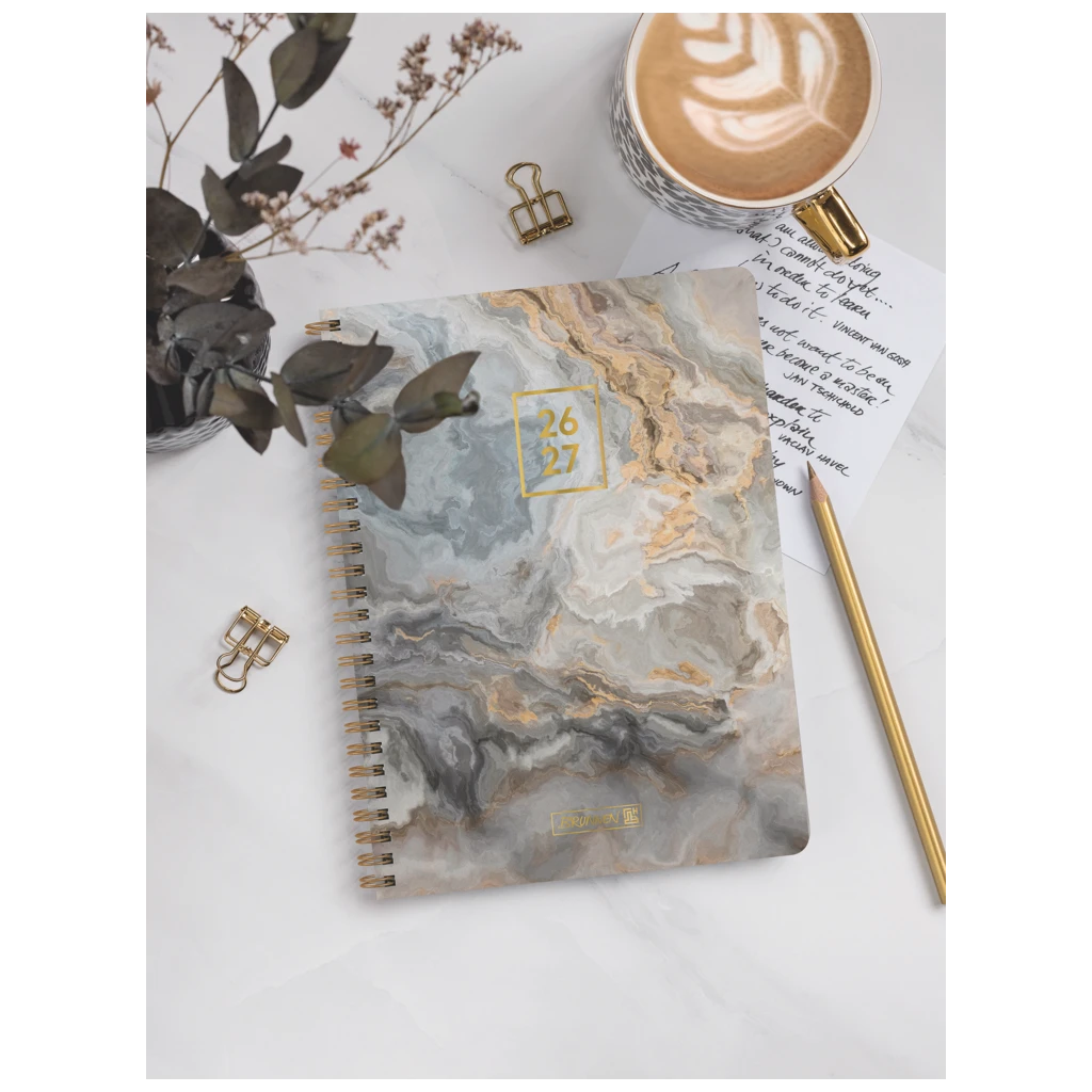 Schülerkalender Style 2026/2027 „Pastel Marble“ | A5, Kunststoff