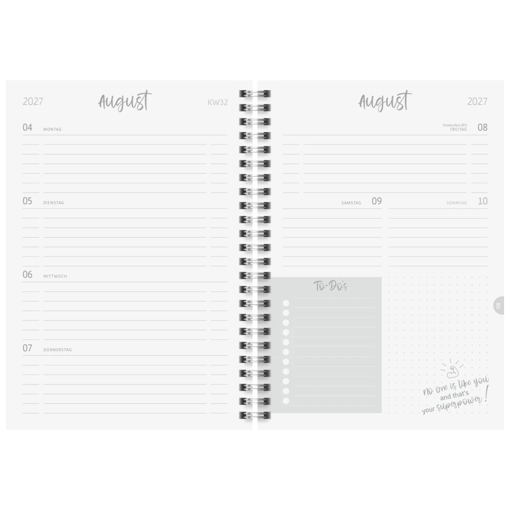 Schülerkalender Style 2027/2028 „Pretty Pink“ | A5, Kunststoff