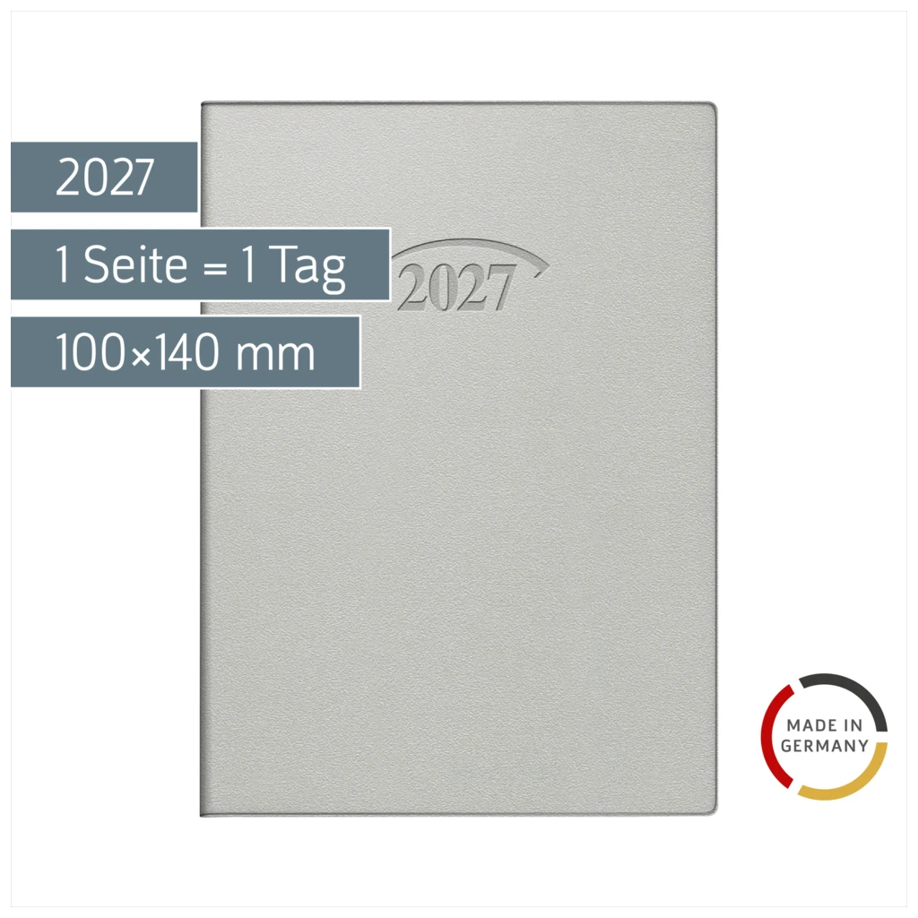 Taschenkalender Mod. 736 2027 | A6, Kunststoff, silber