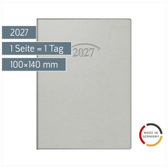 Taschenkalender Mod. 736 2027 | A6, Kunststoff, silber