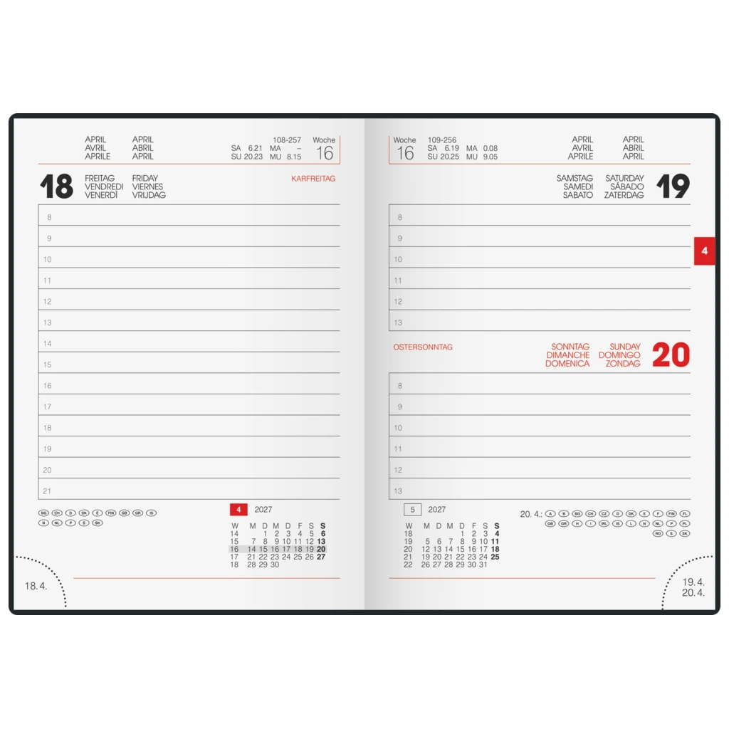Taschenkalender Mod. 736 2027 | A6, Kunststoff, silber
