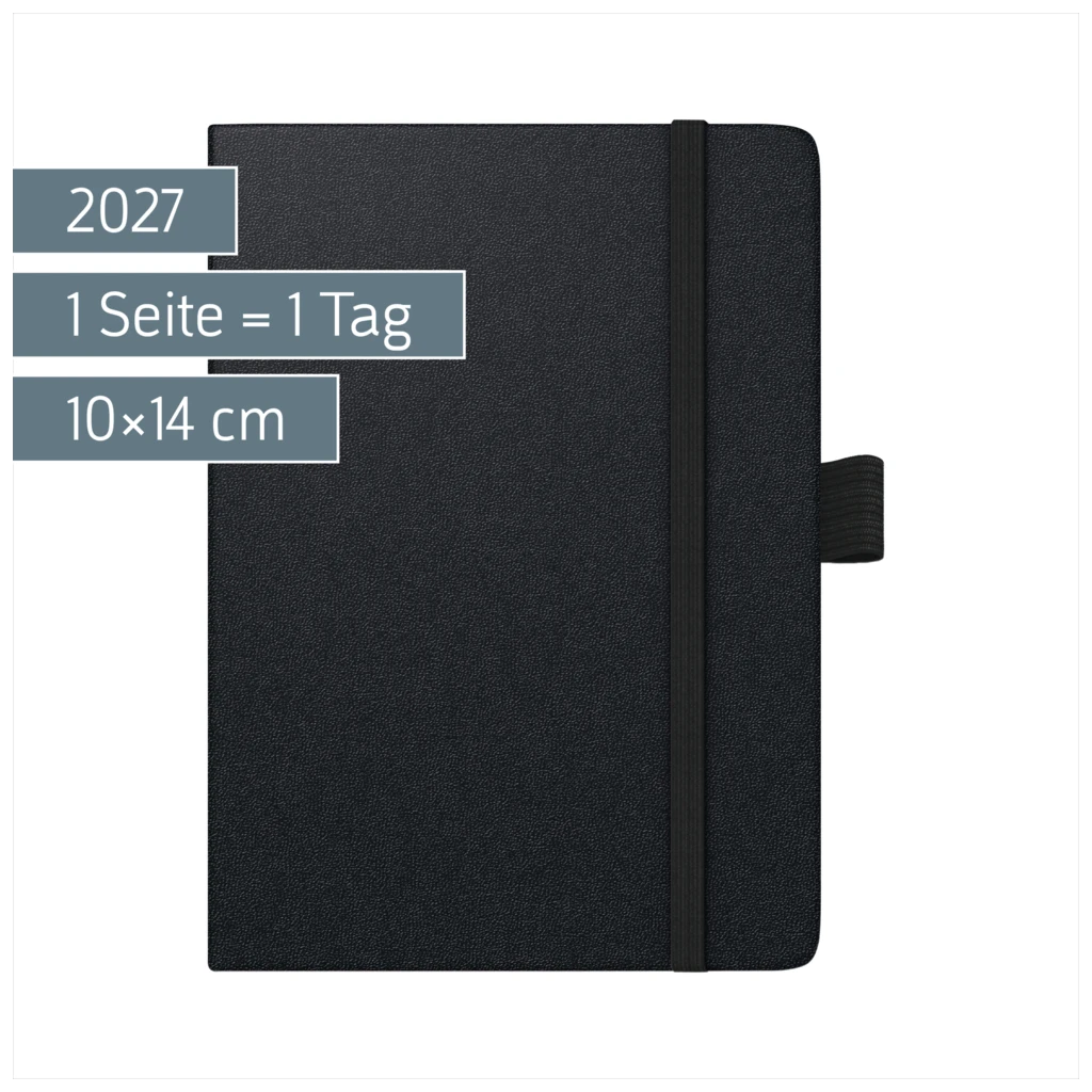 Taschenkalender Kompagnon Mod. 736 66 2027 | A6, Kunststoff, schwarz