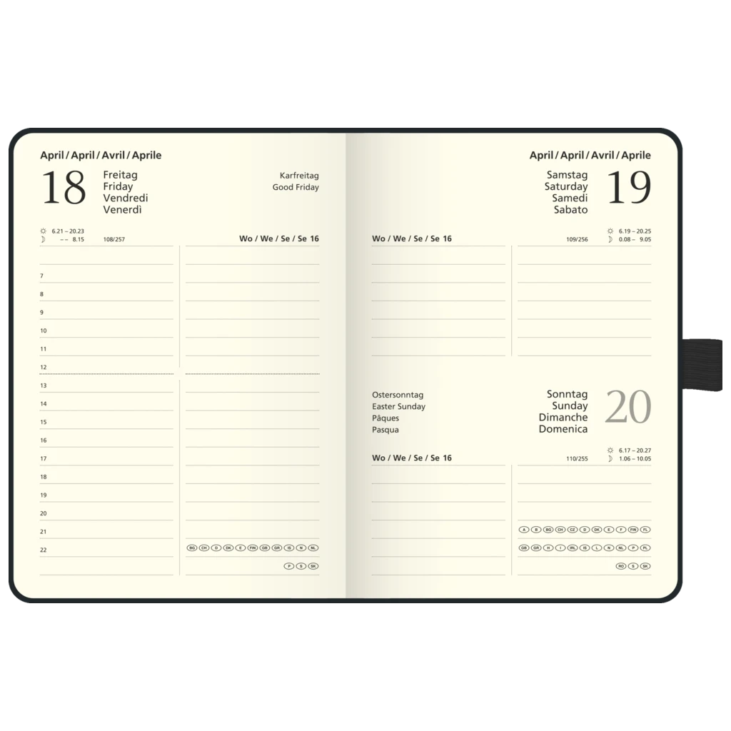 Taschenkalender Kompagnon Mod. 736 66 2027 | A6, Kunststoff, schwarz