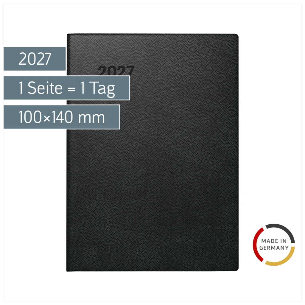 Taschenkalender Mod. 736 90 2027 | A6, Kunststoff, schwarz