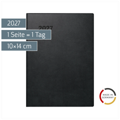 Taschenkalender Mod. 736 90 2027 | A6, Kunststoff, schwarz