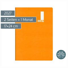 Buchkalender Premium Mod. 739 2027 „SlimLine“ | 17×24 cm, Kunststoff