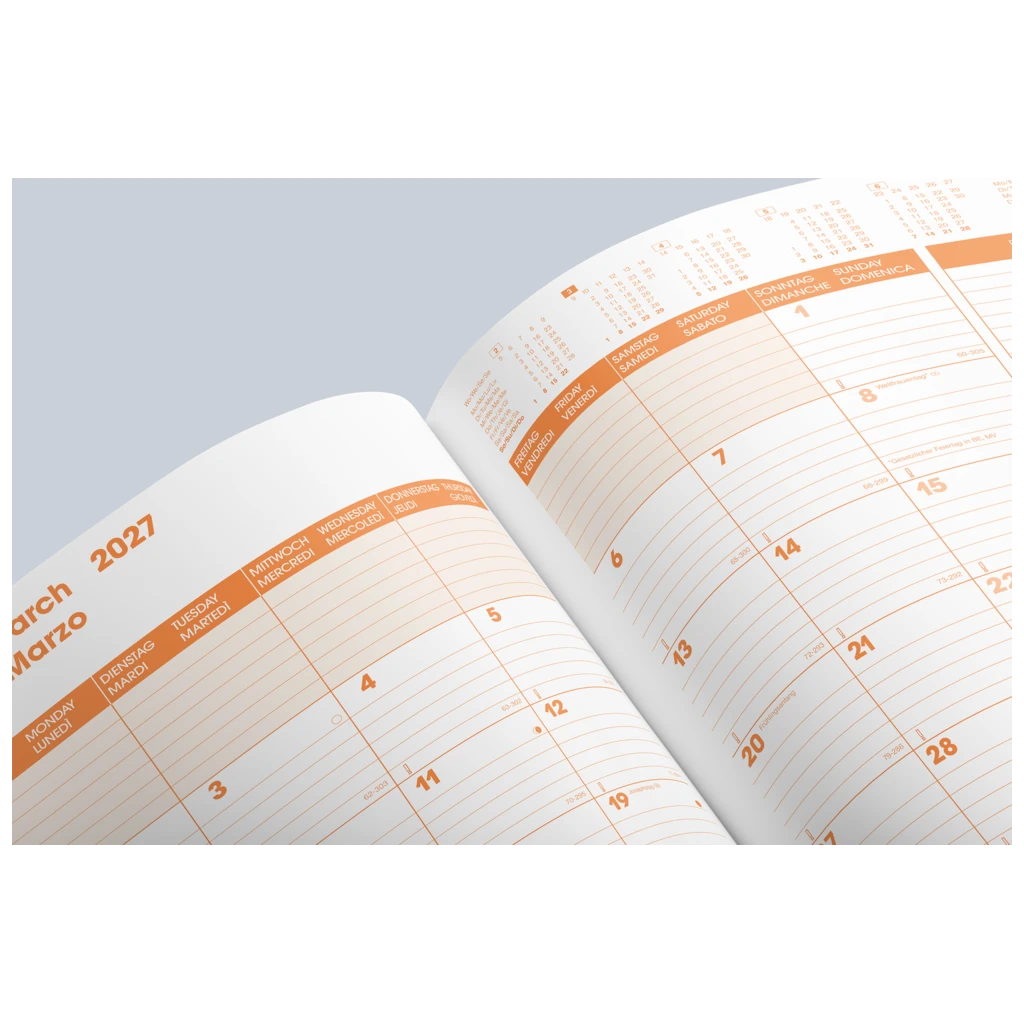 Buchkalender Premium Mod. 739 2027 „SlimLine“ | 17×24 cm, Kunststoff