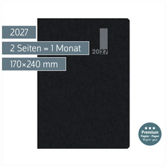 Buchkalender Premium Mod. 739 2027 „SlimLine“ | 170×240 mm, Kunststoff