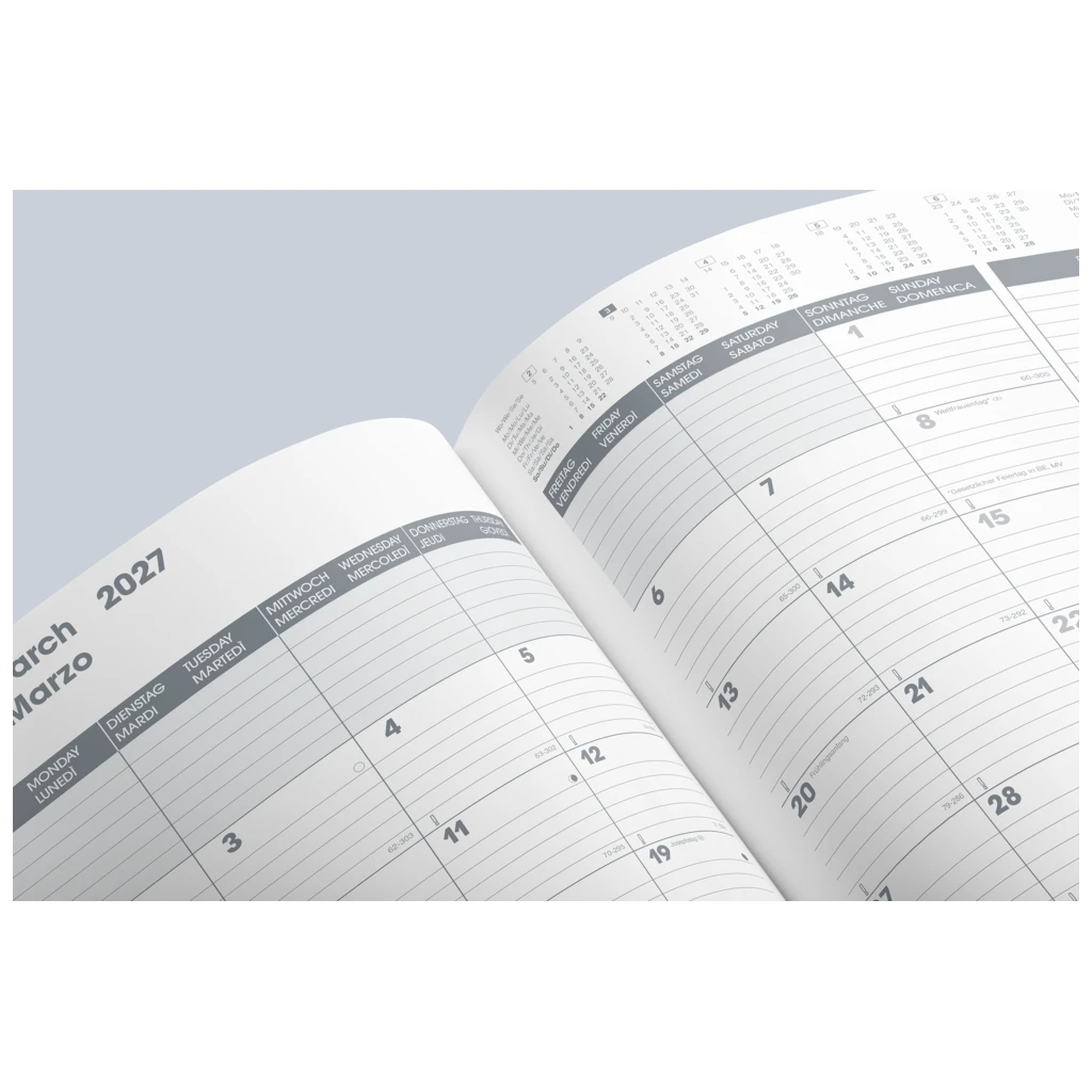 Buchkalender Premium Mod. 739 2027 „SlimLine“ | 17×24 cm, Kunststoff