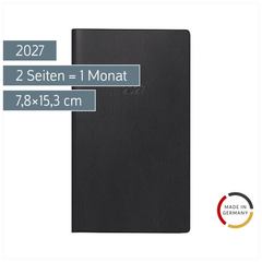 Taschenkalender Mod. 740 2027 | A6, Kunststoff, schwarz