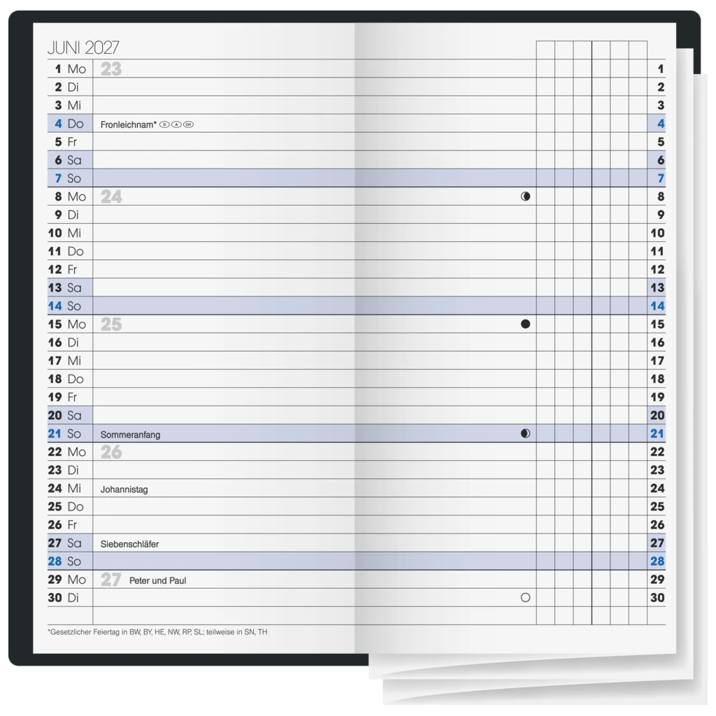 Taschenkalender Mod. 740 2027 | A6, Kunststoff, schwarz