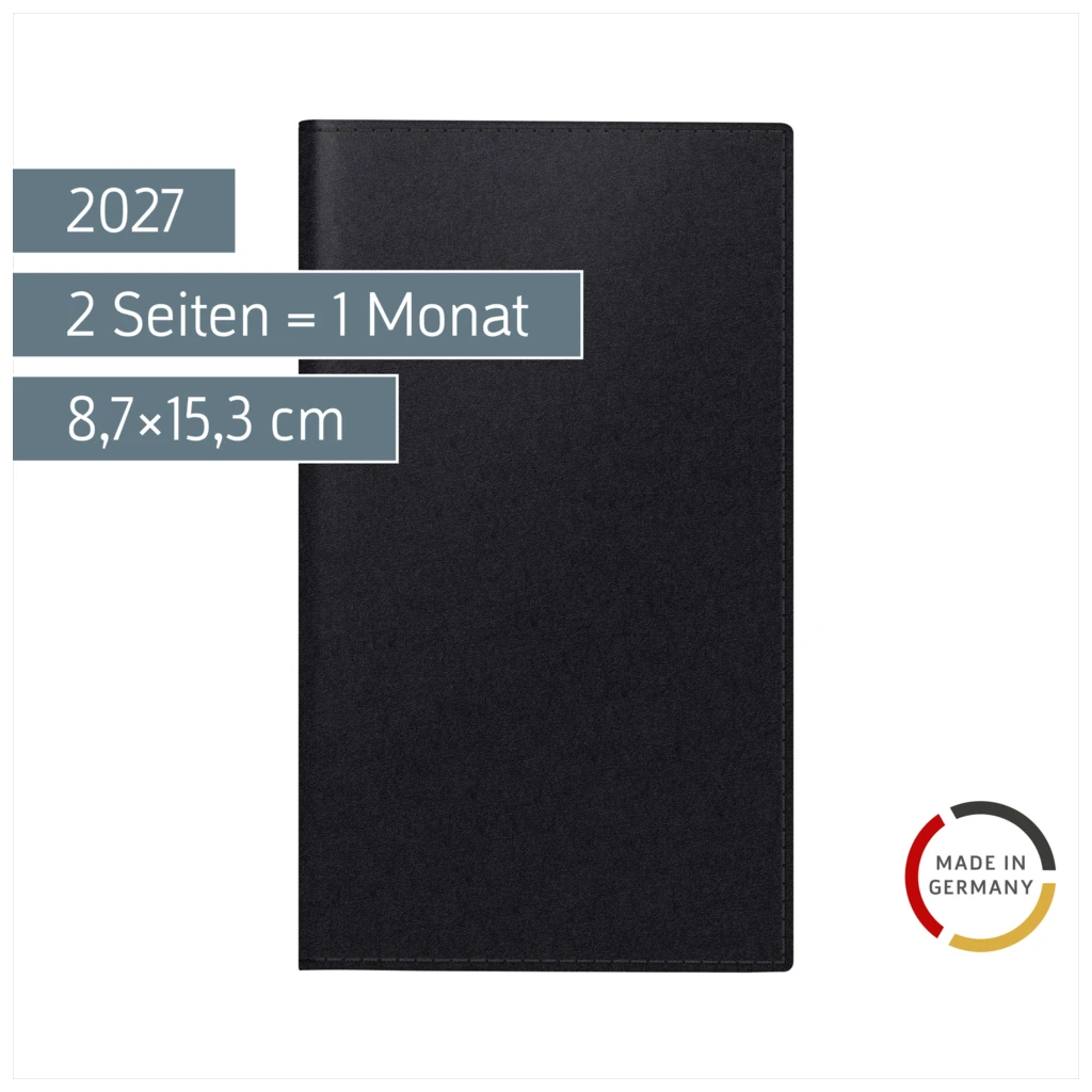 Taschenkalender Mod. 746 2027 | A6, Kunstleder, schwarz