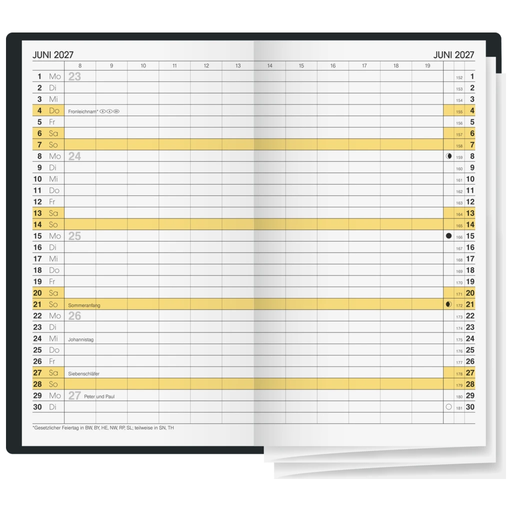 Taschenkalender Mod. 746 2027 | A6, Kunstleder, schwarz