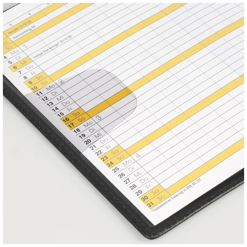 Taschenkalender Mod. 746 2027 | A6, Kunstleder, schwarz