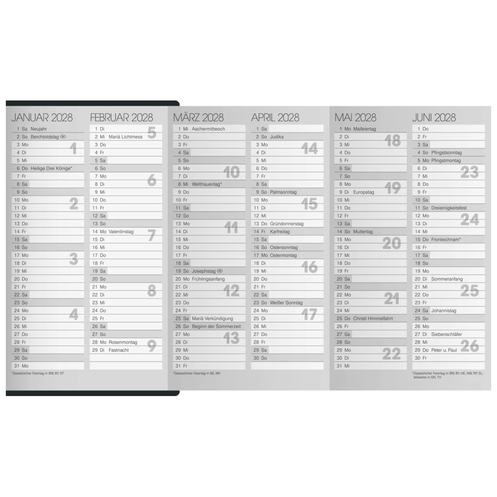 Taschenkalender Mod. 746 2027 | A6, Leder, schwarz