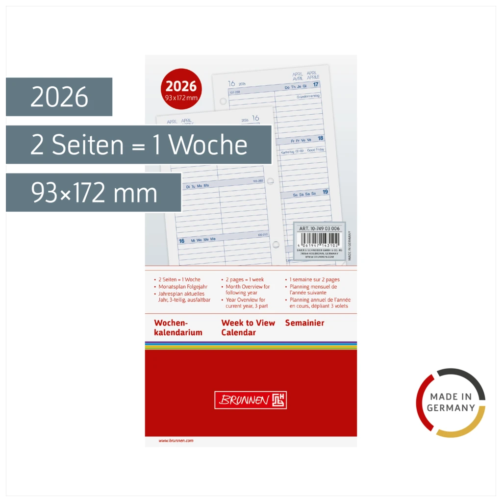 Wochenkalendarium FILIUS 2026 | 93×172 mm