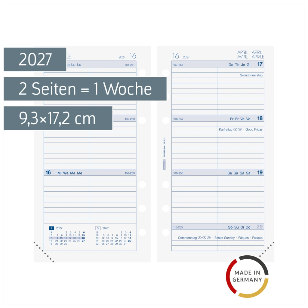 Wochenkalendarium FILIUS 2027 | 9,3×17,2 cm
