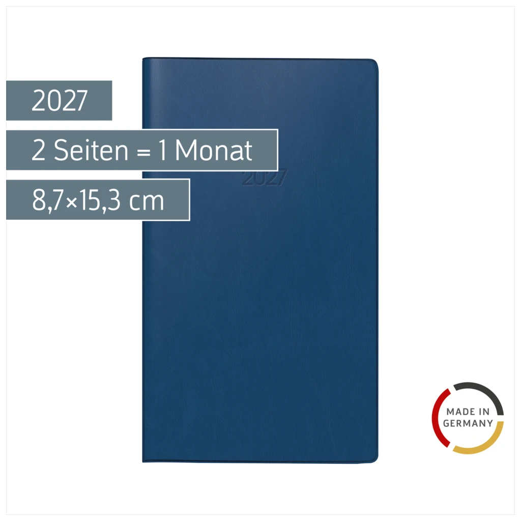 Taschenkalender Mod. 750 2027 | A6, Kunststoff, blau