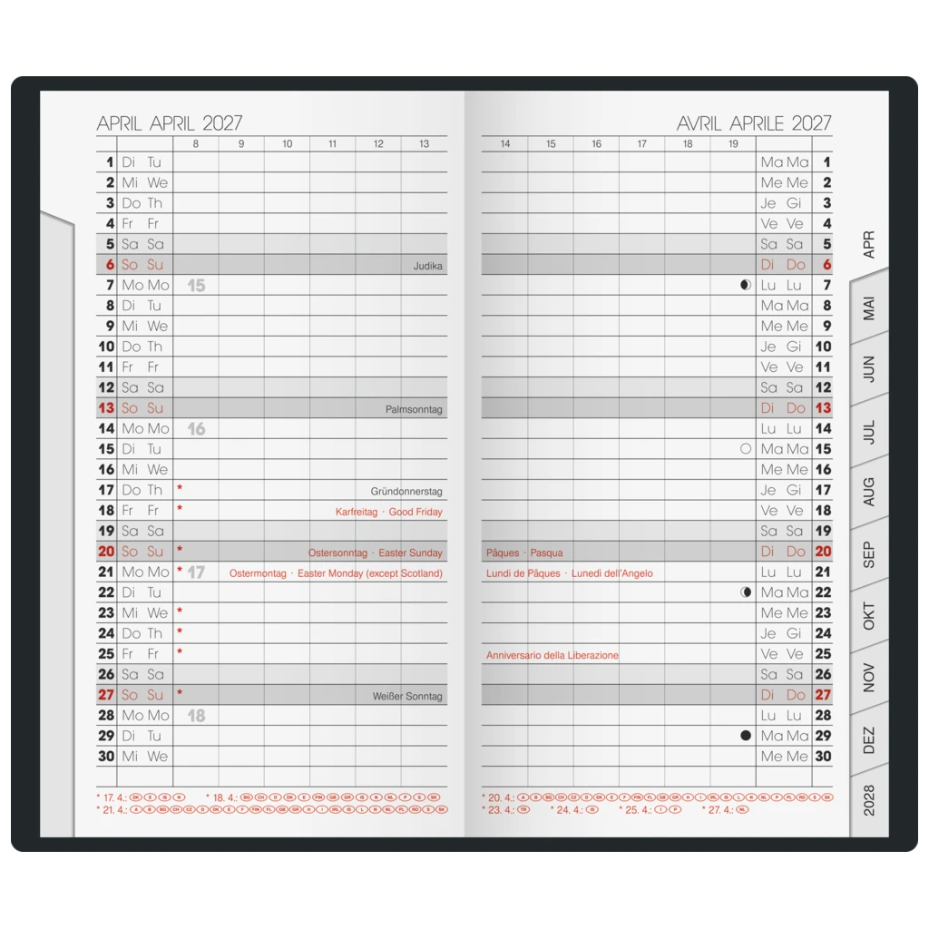 Taschenkalender Mod. 751 2027 | A6, Kunststoff, silber