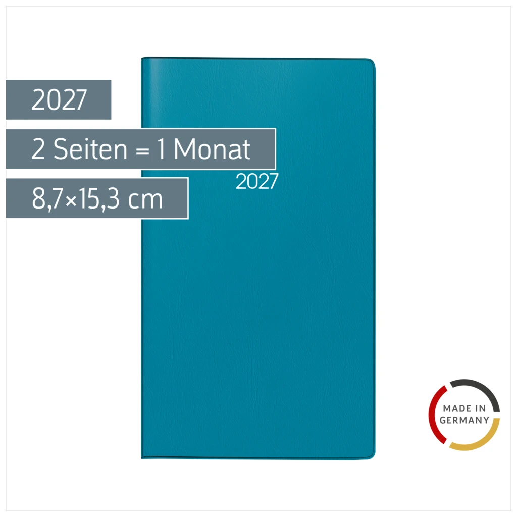 Taschenkalender Mod. 753 2027 | A6, Kunststoff, petrol