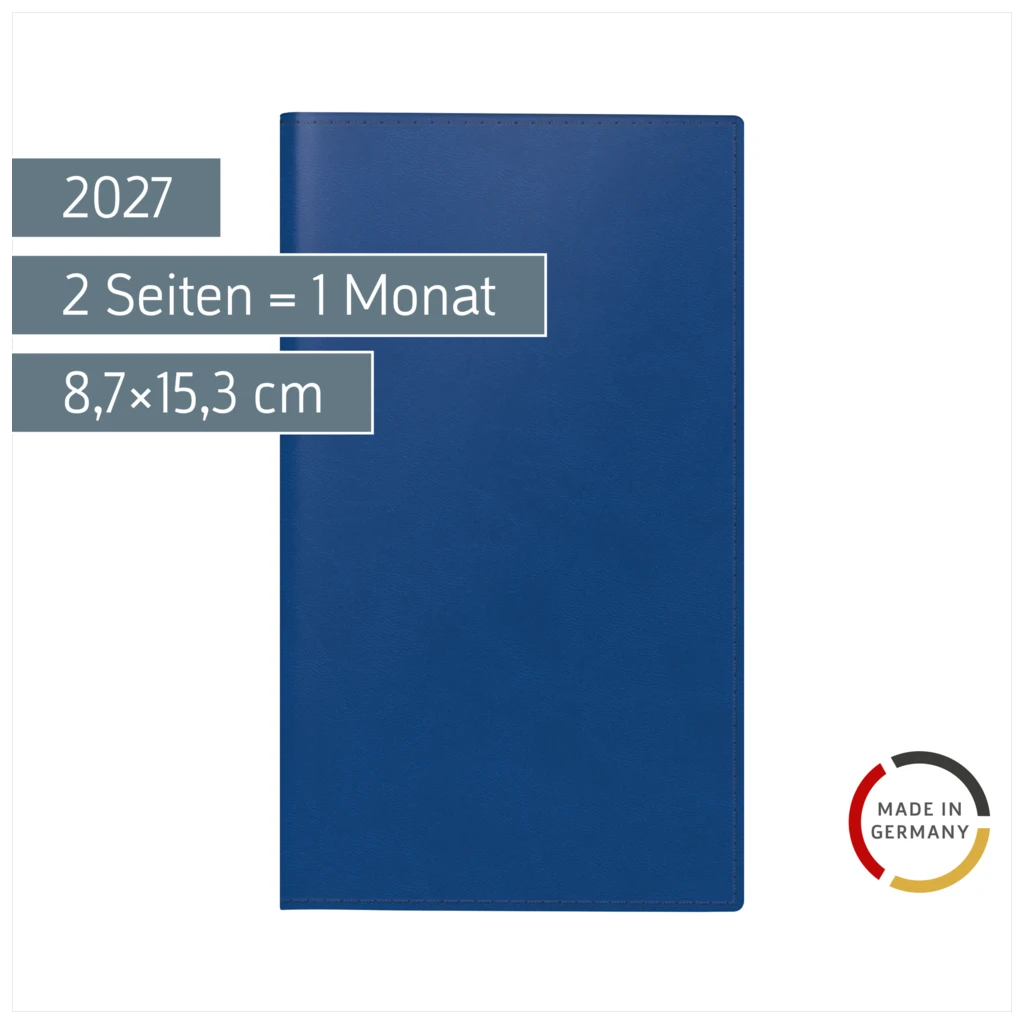 Taschenkalender Mod. 753 2027 | A6, Kunstleder, blau